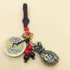Porte-clés en cuivre pendentif sac d'argent en laiton porte-clés Vintage porte-bonheur Feng Shui G1019
