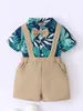 Baby Tropical Imprimir Curva Camisa Pinafore Shorts ela