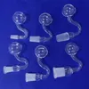 Clear Glass Bend Curve Oil Burner Pipe Nail Burning Water 10mm 14mm 18mm Male Female 1.2 inch Ball banger bowl bong