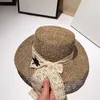 Sombrero de paja salado personalizado de gama alta estilo Hepburn para mujer, sombrilla plana Retro de verano, sombrero de playa femenino, sombreros de ala ancha 5267419