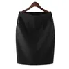 Avec poches vêtements de travail taille haute grande taille Mini jupes formelles femmes bureau dame moulante Vintage noir jupe crayon c49 X0428