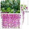 100st Artificial Wisteria Flowers Fake Wisteria Vine Ratta Hanging Garland Silk Flowers String Home Party Wedding Decoration973944
