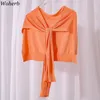 Femmes Sunproof Neckwear Cravate Tricoté Châle Faux Col D'été Casual Solide Cape Coréen Chic Tous Les Matchs Tops 210519