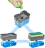 Liquid Soap Dispenser 2 i 1 Skrubbning av tvättmedel Pump Box Pump Organizer med svamp Köksverktyg Badrumsmaterial