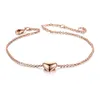 Cadeia de link Small Heart Heart Simple OL Style Smooth Rose Gold Color Bracelet para Mulheres Jewelry Wedding Party Presente Top Quality Kent22