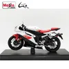 Maisto Yamaha YZF-R6 motorcykelmodell, skala 1:18, blå vit, dö gjuten metall, display kit, samlarobjekt, gåvor leksaker