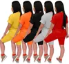 Летние женщины платье с коротким рукавом 2 кусочки сборочного костюма пробегают шорты Sportsuit Shorts наряды для толстовки спортивный костюм