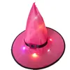قبعات حزب مضاءة الساحرة قبعة البطارية بدعم شنقا هالوين الديكور للحديقة داخلي في الهواء الطلق 2021