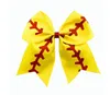 Titanium Sport Acessórios Softball Hair Bows 6.7 polegadas Grande torcer torcida torcida Cheerleading Elastic Hair laços Bandas para adolescente menina competição esportes