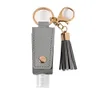 Hand Sanitizer Bottle PU Leather Tassel sundries Holder Keychain Protable Keyring Cover Storage Bags Home Organization