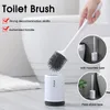 Silicone Toilet Brush Holder Sets Wc Wall Hanging Household Floor Standing Bathroom Cleaning Accessories Soft Bristles TPR Head Bath Accesso