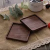 Wooden Coaster Round Square Natural Beech Wood Black Walnut Cup Mat Coffee Caps Coaster Bowl Plates Table Ware Insulation Tools DH9586