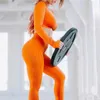 Ensembles de Yoga sans couture pour femmes taille haute Leggings en maille de gymnastique chemises costume à manches longues Fitness entraînement sport en cours d'exécution ensembles de Yoga minces SH1909334a