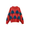 Christmas cartoon tree jacquard Pullover women's sweater Autumn loose large sweet long sleeve pullovers winter 210508