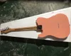 Rendimiento de alto costo: 6 cuerdas de guitarra eléctrica rosa con picaguardia blanca, freteboard de palisandro