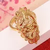 Dubai Golden Band Rings Gold Color Engagement Men Finger Ring For Ethiopian African Nigerian Women