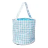 Klasyczny Gingham Wielkanoc Wiadra Party Supplies Seersucker Niebieska Różowa Przędza Własna Torba Wielkanocna Torba Wielkanocna Zbieranie Kosze DomaL106-1510