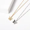 Butterfly Choker Necklace and Earrings Gold Silver Layered Chain Dainty Chokers Pendant Necklaces for Women Girls