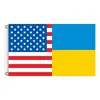 Party Assembly Flag Peace Jag står med Ukraina Flagg Support Ukrainska banner Polyester 3x5 ft DHL Free Ship