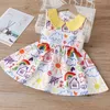 Summer Girl Dress 2021 Broderad Fancy Princess Dresses For Girls Little Flying Sleeve Barnkläder Barnkläder G1218