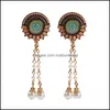 Dangle & Chandelier Earrings Jewelry Classic Long Pearl Tassel Bijoux Boho Colorf Oil Painting Flower Earring Jumkas Drop Delivery 2021 Mse1