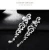 Luxury Crystal Rhinestone Zircon Long Drop Earring for Women Bridal Earrings Fashion Wedding Jewelry Accessories Gift BA153