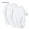 MOINWATER nouvelles femmes t-shirts 2 pièces/paquet solide décontracté 100% coton confortable T-shirts dame t-shirts à manches courtes hauts 210324