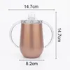 Bouteille d'eau pour enfants de 10 oz en acier inoxydable, tasse à Sippy avec poignée, double paroi, gobelet à vin, tasses à lait pour bébé, ZZA6660