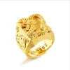 Цепочки, винтажное ожерелье 24 карата, дракон, настоящее желтое сплошное позолоченное мужское кольцо, цепочка с бордюром, ювелирные изделия, не выцветают265n