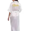 Silk Satin Lace White Bride Bridesmaid Robes Wedding Long Robe Bathrobe