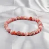 Pulsera de piedra Natural desgastada púrpura para hombre y mujer, pulsera de hilo de cuentas de Chakra, regalo de joyería de Buda de Yoga