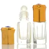 200 pcs/lot 3 ml 6 ml 12 ml rouleau de verre épais octogonal sur bouteille de parfum vide d'huile essentielle