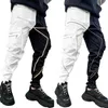 Spring Autumn cargo pants men fashion tide cool High street joggers nighttime reflective trousers casual Men's Sweatpants