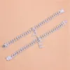 Hanger Kristal Hip Hop 26 Letter Enkelbanden Hele Voor Vrouwen Mannen Bling Voet Cubaanse Link Enkelbandje Armband Chunky Iced Out Jewelry250U