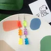 Résine à la main coloré dessin animé ours balancent boucles d'oreilles Unique couleur bonbon Animal goutte boucle d'oreille pour femmes fille drôle fête bijoux