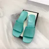 With Box Women Rubber High Heel Slide Sandal 5.5cm Platform Slipper Pink Green Candy Colors Outdoor Beach Slides Slippers Flip Flops 7