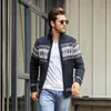 Outono inverno homens homens mandarim colarinho cor sólida camisola casual homens grosso ajuste marca de malha cardigans