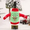 Christmas Decorations Knitted Clothes Wine Sets Red Bottle Bags Restaurant Holiday Decoration Supplies