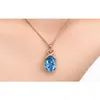 14K Rose Gold 3 Carats Sapphire Stone Pendant Women Pure Natural Blue Sapphire Gemstone 14K Rose Gold Necklace Jewelry Pendant 2108327798