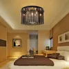 Lustre de cristal preto lâmpada do teto contemporânea luxo decoração do quarto montagem embutida luminária teto