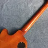 Guitarra eléctrica del cuerpo del cuello de una pieza en color de humo, mejora Tune-O-Matic Bridge Tiger Flame Guitar, Frete Edge Binding170919