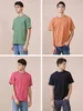 SIMWOOD Summer New 240g Thick Fabric T-shirt Men Solid Color Loose Style Plus Size Tshirt High Quality Tops 210329