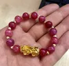 Natural Stone Agate Grânulos Pulseira Pulseira Chinesa Pixiu Lucky Brave Tropas Encantos Feng Shui Jóias Para As Mulheres Atacado