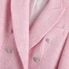 MXTIN Donne Primavera Vintage Tweed Blazer e Giacche Moda doppio petto manica lunga Slim Business femmina Blazer Cappotto 211019