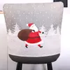 Stoelhoezen 1pc Kerst Dining Room Gedrukt slipcovers Xmas Arm Coversing Santa Snow Man Holiday Cover