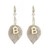 Boucles d'oreilles perles de perles de luxe de luxe pour femmes Crystal Lettre B Boucle d'oreille Bijoux de mode femme
