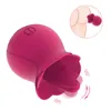 Rose sugande tunga slickar vibratorer clit nippel sucker för kvinnor klitoris stimulator oral fitta sexleksaker produkt 211217