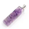 Augen 7 chakra pendant Natural Amethyst Pendants Crystal gravel rectangular women's Fashion Necklace