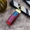 Mens Fashion Keychain Designer Handmade Leather Lovers Key Chains Letter Women Car Keychains Womens Luxury Hanging Rope 18 styles283D