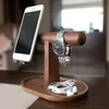 Watch Boxes & Cases Wooden Multi-Function For Mobile Phone Holder Stand Bangle Sundries Storage Rack Home Office Desktop Organizer Hele22